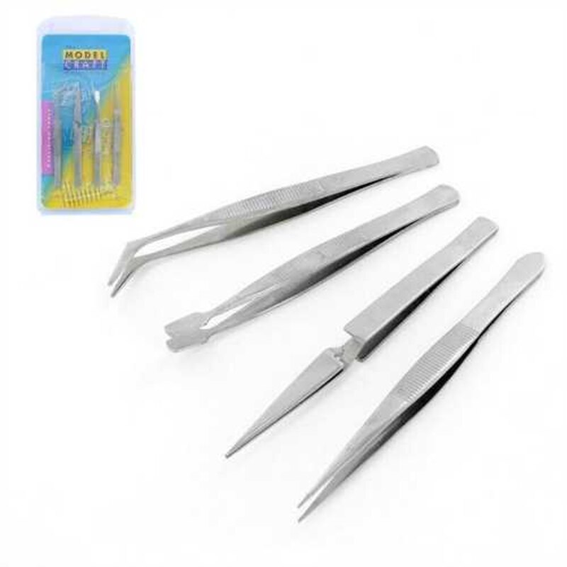 4 x Stainless Steel tweezers 