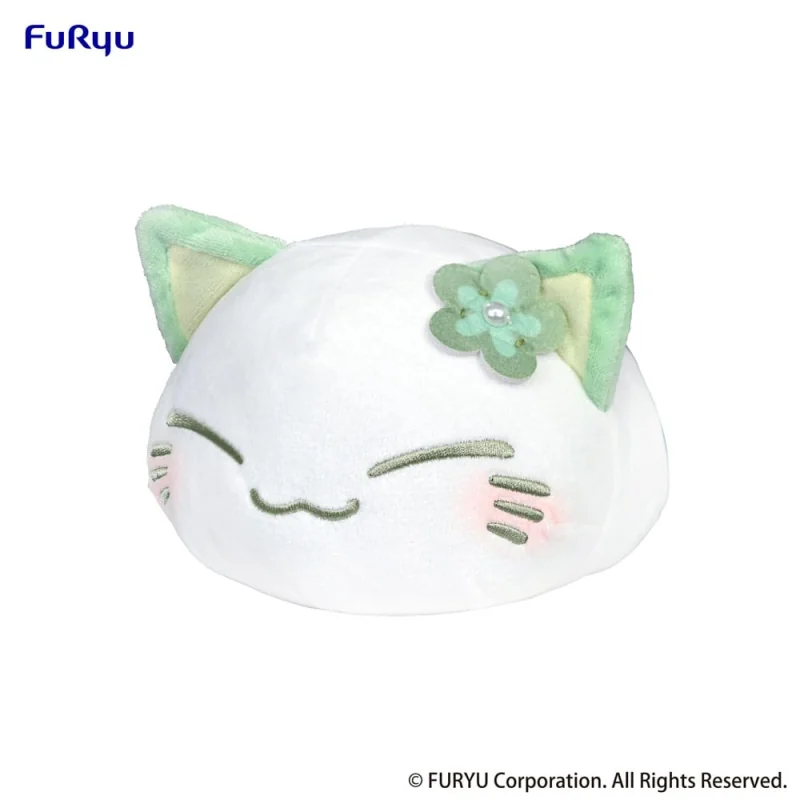 Nemuneko Cat plush toy Green 18 cm