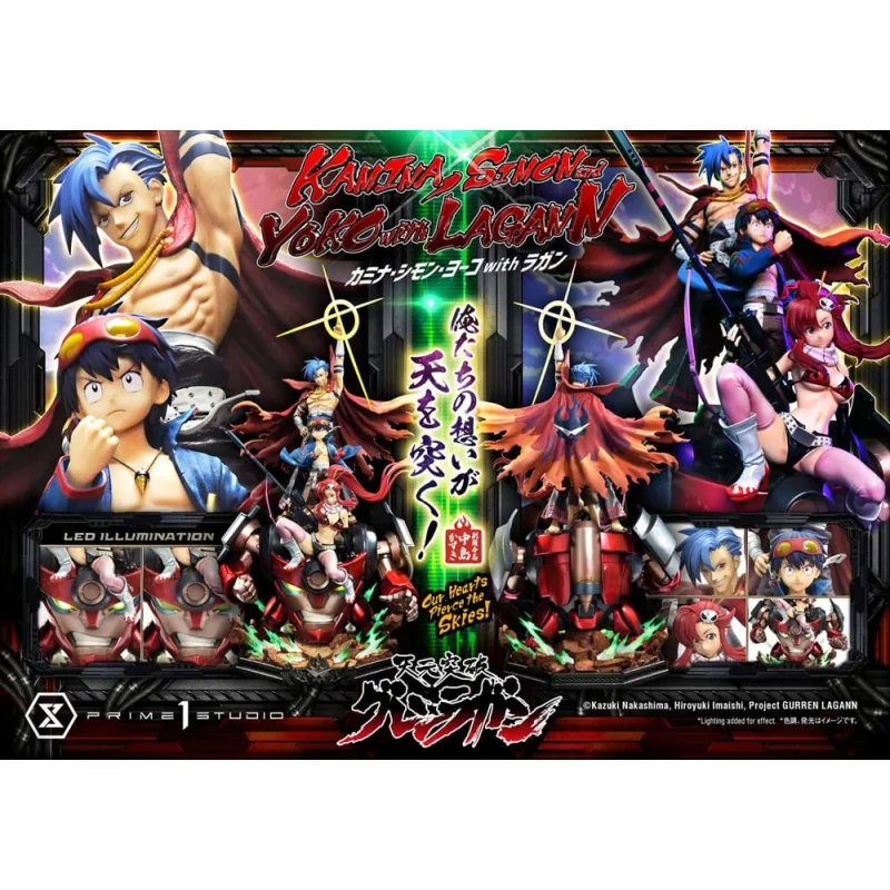 Gurren Lagann statuette Ultimate Premium Masterline Series 1/4 Kamina, Simon & Yoko with Lagann 97 cm