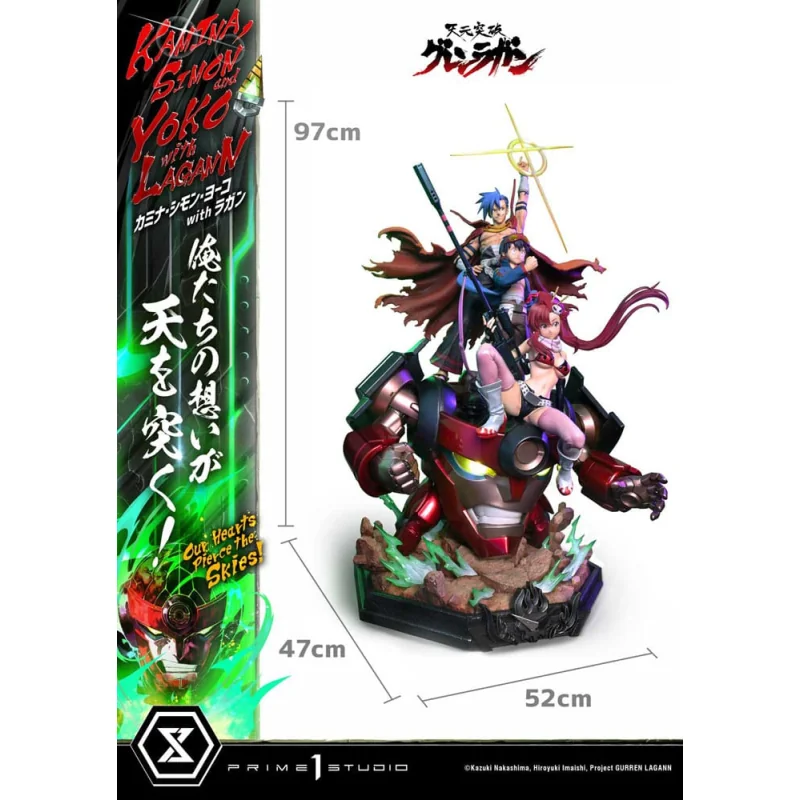 Gurren Lagann statuette Ultimate Premium Masterline Series 1/4 Kamina, Simon & Yoko with Lagann 97 cm