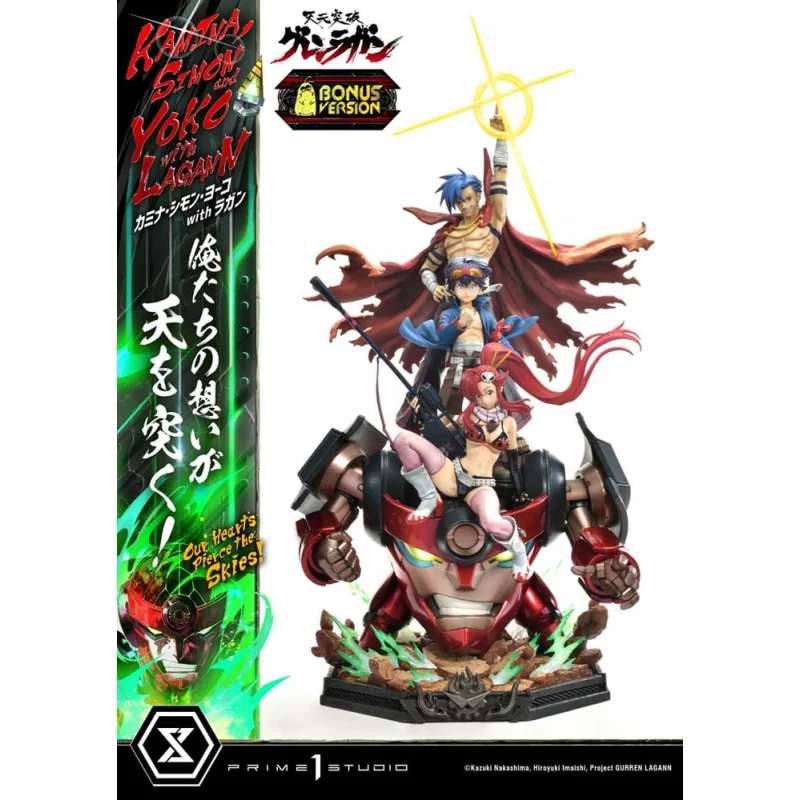 Gurren Lagann Ultimate Premium Masterline Series 1/4 Kamina, Simon & Yoko with Lagann Deluxe Bonus Version 97 cm