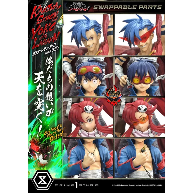 Gurren Lagann Ultimate Premium Masterline Series 1/4 Kamina, Simon & Yoko with Lagann Deluxe Bonus Version 97 cm