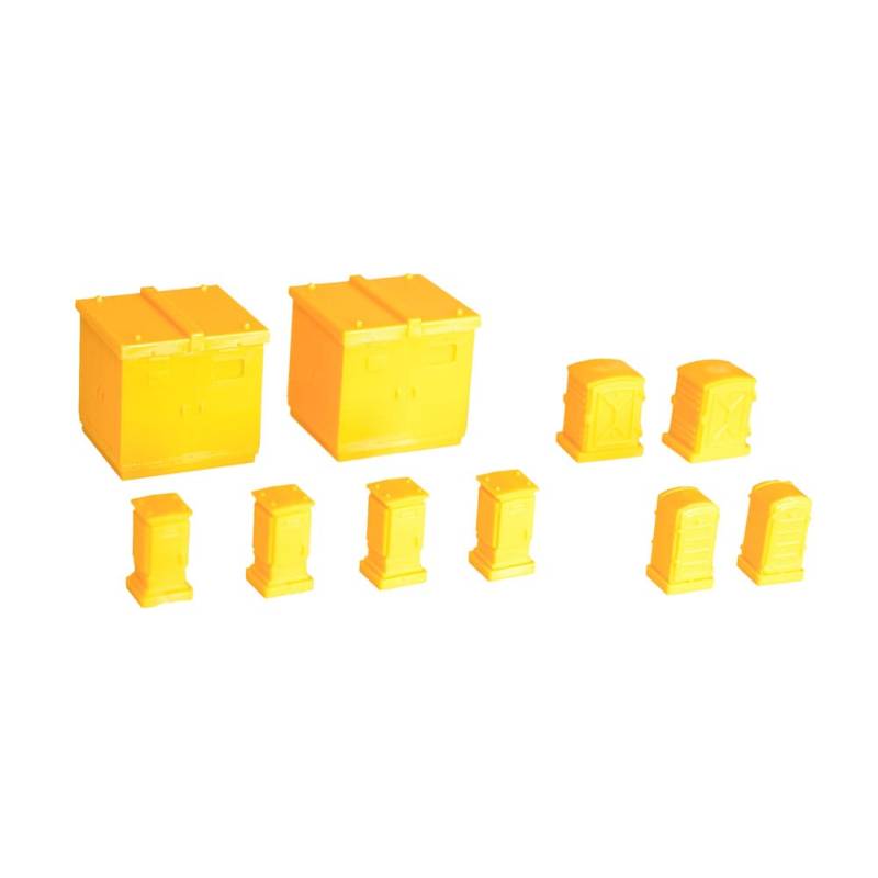 Original Character Plastic Model Kit 1/80 Pop Another World Series Relay box/Cubicle Yellow 3 cm