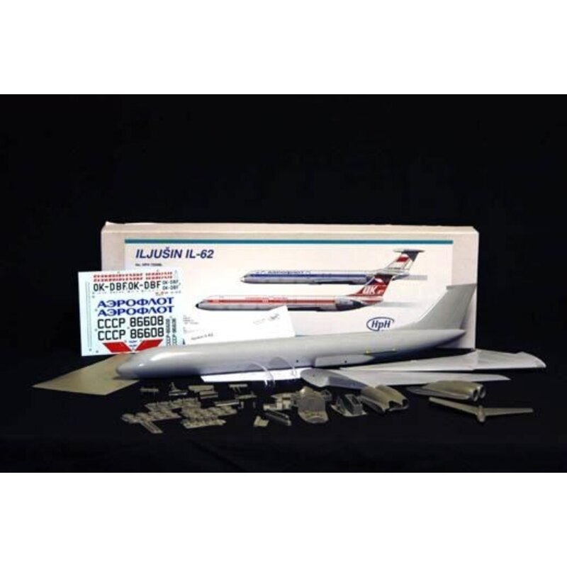 Iljushin Il-62 Decals Aeroflot and OK Jet (one piece fuselage and wings with resin engines, vacform windows etc) Modellbausatz